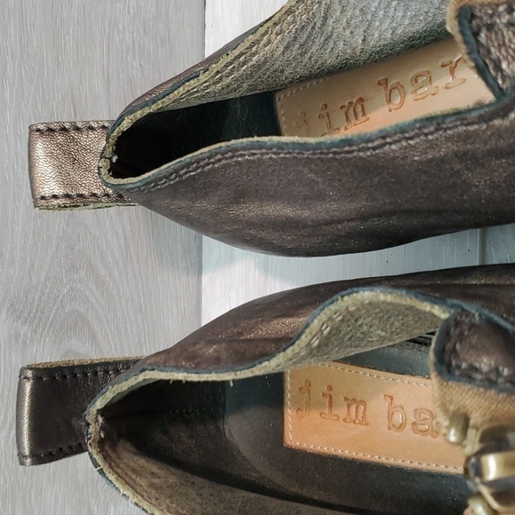 Free People Jim Barnier Womens Boho Leather Moto Heels shoes sz 9.5 USA - Picture 7 of 16